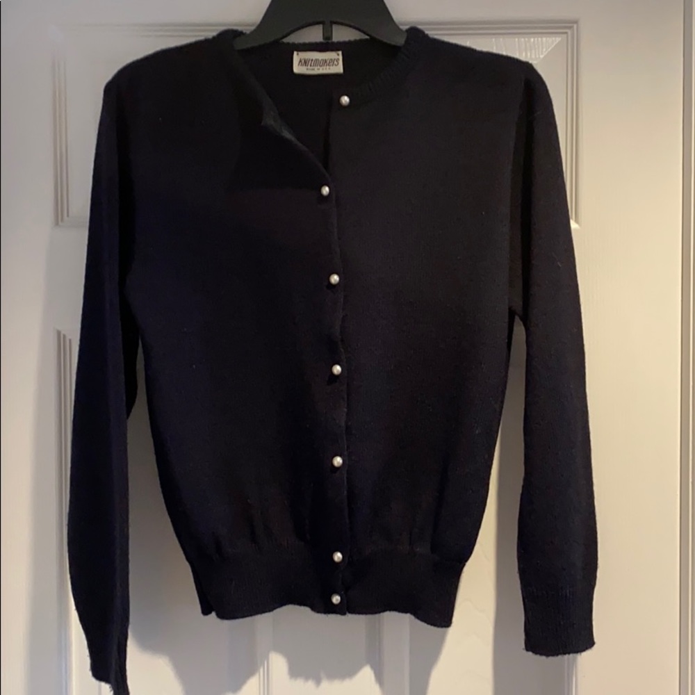 Vintage Knitmaker Women’s Cardigan Navy Blue